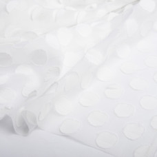 Тканина шифон жаккард Горох білий