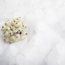 Тканина шифон жаккард Горох білий