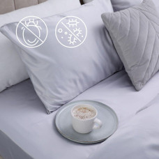 Чохол наволочка захисна 50х70 см непромокальна бавовняна з мембраною дихаюча з блискавкою