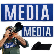 Набір шевронів 2 шт для журналістів Преса MEDIA вишитий патч нашивка для працівників медіа та ЗМІ