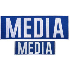Набір шевронів 2 шт для журналістів Преса MEDIA вишитий патч нашивка для працівників медіа та ЗМІ