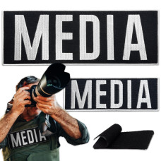 Набір шевронів 2 шт для журналістів Преса MEDIA вишитий патч нашивка для працівників медіа та ЗМІ
