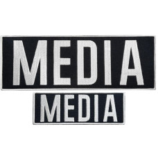 Набір шевронів 2 шт для журналістів Преса MEDIA вишитий патч нашивка для працівників медіа та ЗМІ