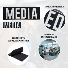 Набір шевронів 2 шт для журналістів Преса MEDIA вишитий патч нашивка для працівників медіа та ЗМІ