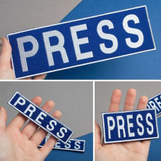 Набір шевронів 3 шт на липучці для журналістів Преса Press вишитий патч нашивка для працівників медіа та ЗМІ
