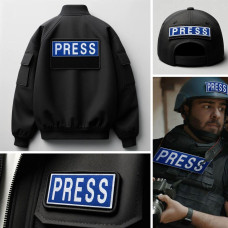 Набір шевронів 3 шт на липучці для журналістів Преса Press вишитий патч нашивка для працівників медіа та ЗМІ
