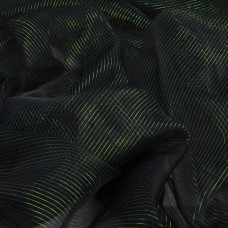 Тканина органза хамелеон смужки т/зелена