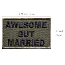 Набір шевронів 3 шт з липучкою Про чоловіка хакі 5х8 см кумедні нашивки вишивки патч шеврон