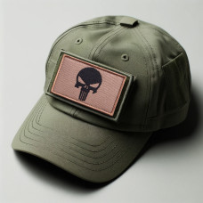 Набір шевронів 2 шт з липучкою Череп Карателя Punisher беж койот 5х8 см вишитий патч нашивка