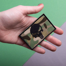 Набір шевронів 2 шт з липучкою Череп Карателя Punisher мультикам 5х8 см вишитий патч нашивка шеврон