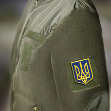 Набір шевронів 3 шт з липучкою Герб Тризуб України 6х8 см вишитий патч нашивка шеврон Україна