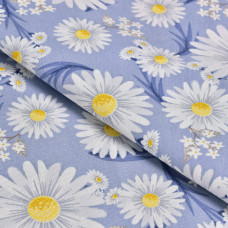 Скатертина 140х170 см з плямо та водовідштовхувальним просоченням IDEIA ромашка блакитна