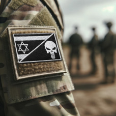 Набір шевронів 2 шт на липучці Ізраїль та Череп Карателя Punisher 5х8 см патч нашивка Ізраїлю та Каратель