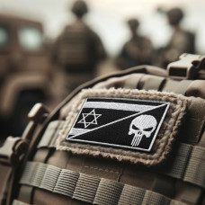 Набір шевронів 2 шт на липучці Ізраїль та Череп Карателя Punisher 5х8 см патч нашивка Ізраїлю та Каратель