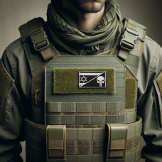 Набір шевронів 2 шт на липучці Ізраїль та Череп Карателя Punisher 5х8 см патч нашивка Ізраїлю та Каратель