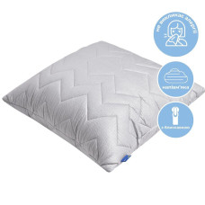 Подушка для сну 70х70 см NORDIC COMFORT+ IDEIA чохол стьобаний з блискавкою антиалергенна сіра