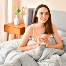 Ковдра літня 140х210 см NORDIC IDEIA антиалергенна для літа полегшена сіра