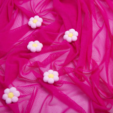 Тканина сітка стрейч м'яка однотонна V-1270 малина