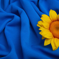 Тканина трикотаж трьохнитка петля Сезон волошка синя тепла для спортивного одягу