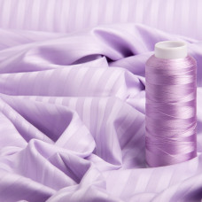 Тканина сатин для постільної білизни в смужку 1 см V-23 св/бузок натуральна бавовна жакард