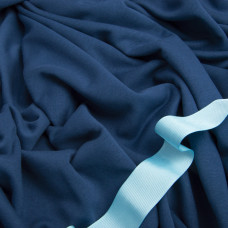 Тканина трикотаж трьохнитка петля Сезон т/денім синя тепла для спортивного одягу