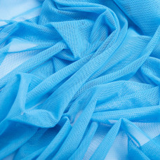 Тканина сітка стрейч м'яка однотонна V-1250 т/блакитн.