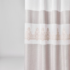 Тканина тюль рогожка з вишивкою Luiza сіра