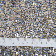 Тканина сітка з паєтками чорне золото