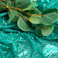 Тканина сітка з паєтками св./бірюза