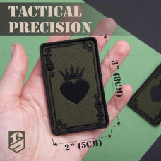 Набір шевронів 2 шт на липучці «Карта Король Чирв», Король, хакі, вишита нашивка, патч з липучкою