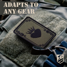 Набір шевронів 2 шт на липучці «Карта Король Чирв», Король, хакі, вишита нашивка, патч з липучкою