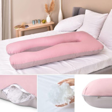 Подушка П-форми IDEIA 140х75х20 см U-shape для вагітних, реабілітації та щоденного комфорту, з наволочкою на блискавці