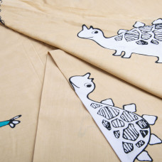 Тканина бязь бавовна GOLD LUX пл 125 г/м2 V-GLux-4675 Letis go Діно беж