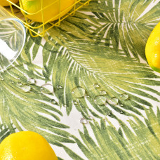 Скатертина 140х170 см з плямо та водовідштовхувальним просоченням IDEIA бавовна папороть олива