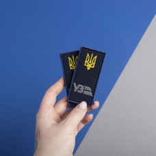 Набір шевронів 2 шт на липучці погон УЗ Укрзалізниця 4х9 см вишитий патч шеврон Українська залізниця