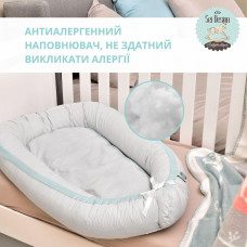 Кокон позиціонер для сну немовлят SEI DESIGN бавовна 88х60х12 см гніздечко натуральна тканина антиалергенний