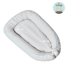 Кокон позиціонер для сну немовлят SEI DESIGN бавовна 88х60х12 см гніздечко натуральна тканина антиалергенний