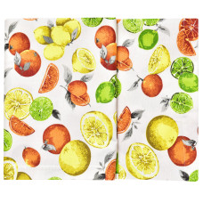 Скатертина IDEIA 140х170 см бавовняна скатертина з водовідштовхувальним покриттям, принт Фрукти