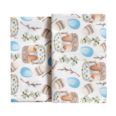 Скатертина IDEIA 170х260 см бавовняна скатертина з водовідштовхувальним покриттям, великодній принт святкова