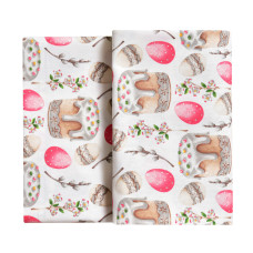 Скатертина IDEIA 170х260 см – бавовняна скатертина з водовідштовхувальним покриттям, великодній принт святкова