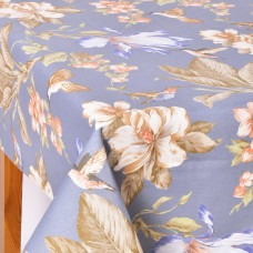 Скатертина IDEIA 140х170 см бавовняна скатертина з водовідштовхувальним покриттям, принт Колібрі Джинс