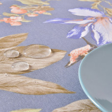 Скатертина IDEIA 140х170 см бавовняна скатертина з водовідштовхувальним покриттям, принт Колібрі Джинс