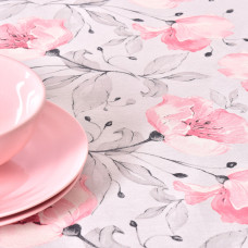 Скатертина IDEIA 140х170 см бавовняна скатертина з водовідштовхувальним покриттям, принт Магнолія Пудра