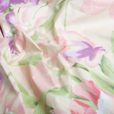 Тканина Тік для постільної білизни 2,2 м Тюльпани Т-45 персик