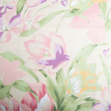 Тканина Тік для постільної білизни 2,2 м Тюльпани Т-45 персик