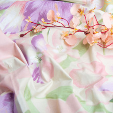 Тканина Тік для постільної білизни 2,2 м Тюльпани Т-45 персик