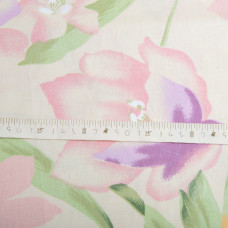 Тканина Тік для постільної білизни 2,2 м Тюльпани Т-45 персик