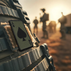 Набір шевронів 4 шт на липучці Карта Туз Пік 5х8 см, вишитий патч нашивка шеврон Ace of Spades