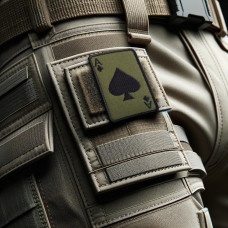 Набір шевронів 2 шт на липучці Карта Туз Пік 5х8 см вишитий патч нашивка шеврон Ace of Spades