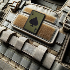 Набір шевронів 2 шт на липучці Карта Туз Пік 5х8 см вишитий патч нашивка шеврон Ace of Spades